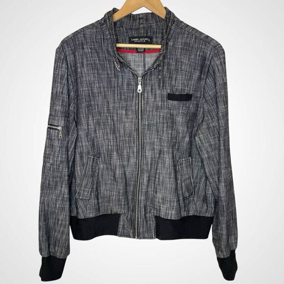 LARRY LEVINE Stretch Lightweight Zip Front Jacket, XL - Picture 1 of 7